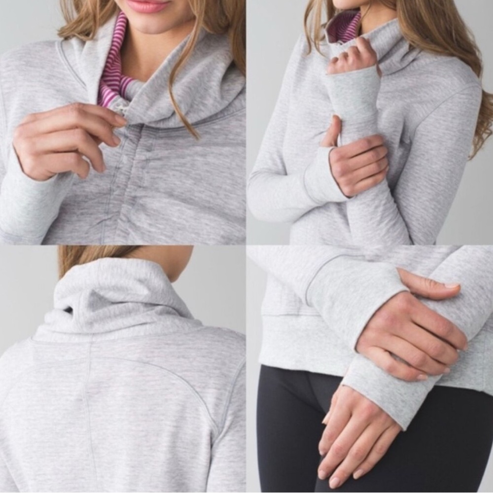 Lululemon Pink Heather Grey Stripped Reversible In a Clinch